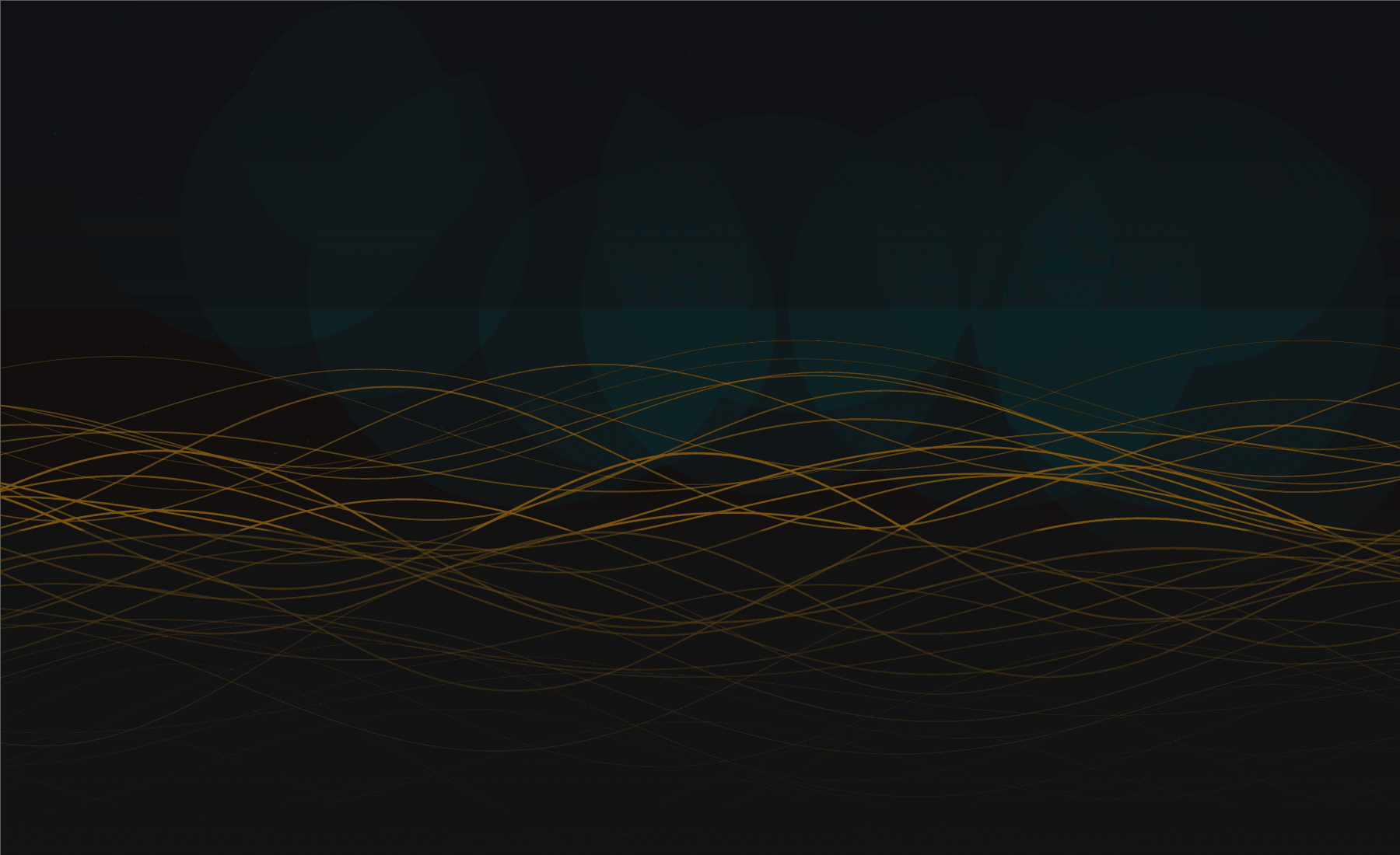 Abstract golden and cyan ecosystem flow field.